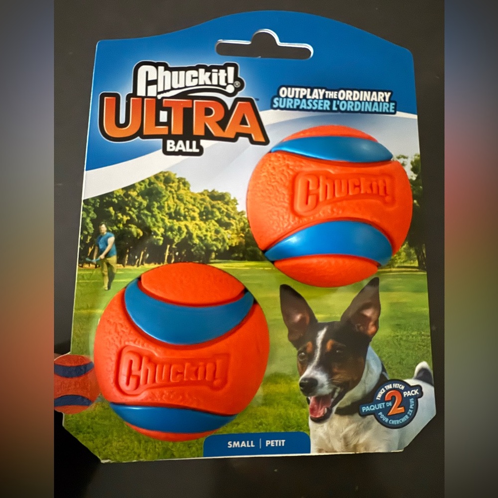 Chuckit! Ultra Ball Small Dog Toy - Orange & Blue (2 Pack)